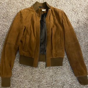 Zara Suede Leather Zip Up Jacket Mens M